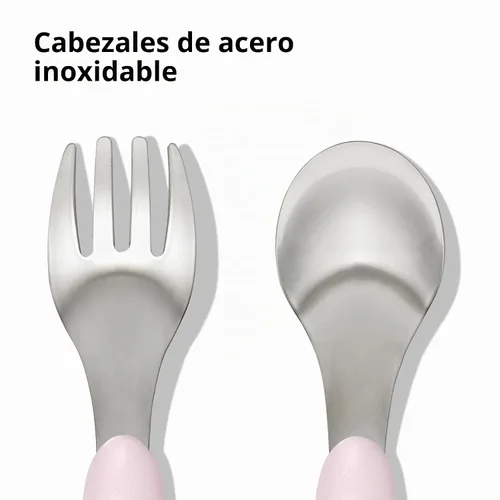 Vista 5 de OXO Tot Juego de tenedor y cuchara - Blossom