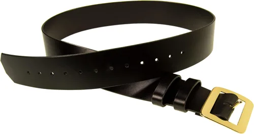 Vista 4 de Cinturón de Santa Claus, cinturón de cuero de 2.5 pulgadas de ancho, hebilla de latón, cinturón pirata, Amish hecho a mano