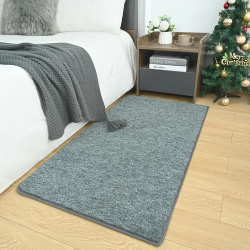 Vista 45 de AROGAN Alfombra Shag de Pasillo de 2 x 4 pies para pasillos, alfombras lavables con espuma viscoelástica para dormitorio, entrada