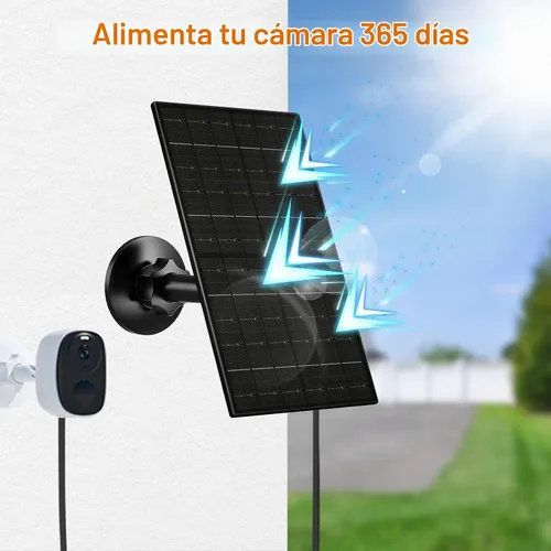 Vista 6 de FUTUREZEN Panel solar de 6 W para cámara de seguridad al aire libre, cargador solar USB/USB-C de 5 V compatible con cámaras de batería recargable