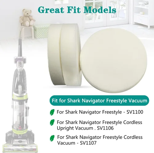 Vista 2 de Filtro de repuesto para aspiradora Shark Navigator Freestyle SV1106, SV1107, SV1100, SV1112, Parte # XF1100T, paquete de 6 SV1106, SV1107, SV1100