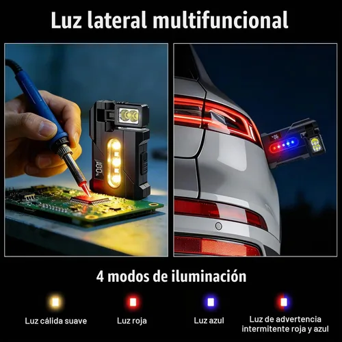 Vista 3 de Linterna EDC recargable de 500 lúmenes con cabezal de lámpara