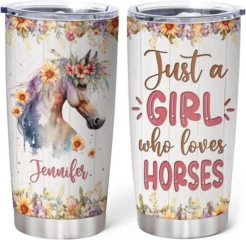Vista 12 de Hyturtle Regalos personalizados para los amantes de los osos – Just A Girl Who Loves Bears - Vaso de acero inoxidable con nombre personalizado de 20