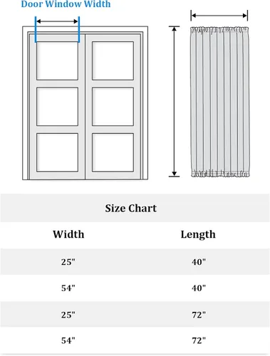 Vista 6 de Cortinas opacas de Navidad para puerta francesa, de vidrio, para puerta delantera, trasera, puerta de patio, aislamiento térmico, con bolsillo