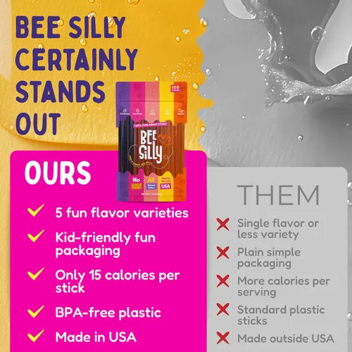 Vista 5 de Bee Silly Palitos de miel (paquete de 25, mora)