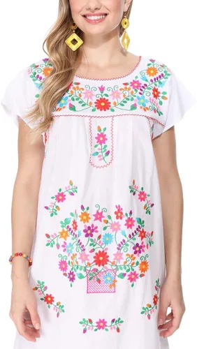 Vista 4 de Vestido mexicano tradicional bordado