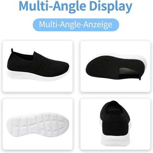 Vista 7 de Apawwa Zapatos de correr ligeros para niños, color rosa/azul/azul marino/negro, zapatos para caminar para niños pequeños/niños grandes