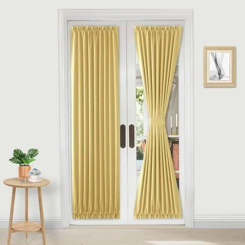 Vista 35 de DWCN Cortinas para Puertas Francesas – Cortinas opacas térmicas con bolsillo para barra para puertas con ventana de cristal, puertas de cocina