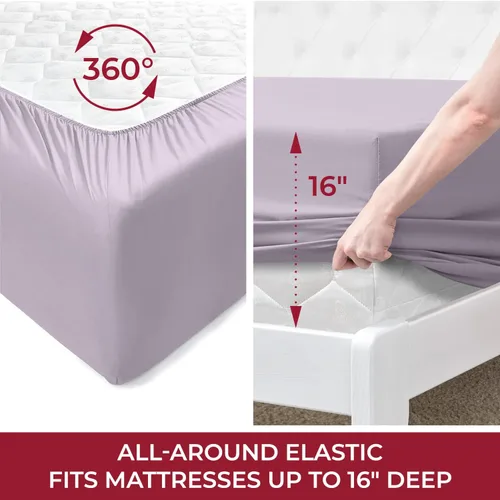 Vista 3 de Mellanni Juego de sábanas Queen + juego de funda de edredón Bundle&Save - Ropa de cama de lujo de hotel - El paquete incluye: juego de sábanas de 4