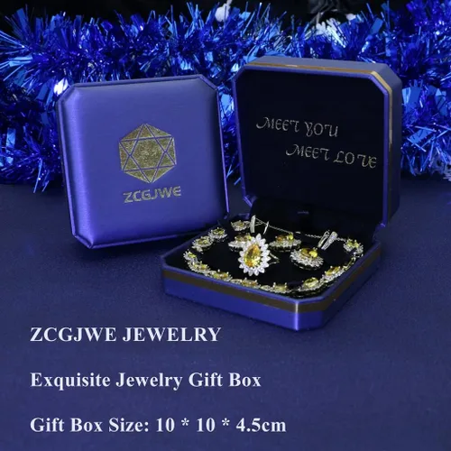Vista 5 de ZCGJWE Fashion Jewelry Sets for Women GirlPlatinum PlatedGold PlatedRose Gold PlatedGun Black Plated Earrings Pendants Adjustable Rings Bracelets