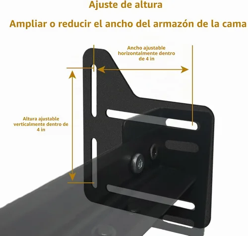 Vista 5 de 2 soportes de marco de cama para cabecero, conector adaptador de marco de cama, placa de modificación de cama, kit de conversión de marco de cama