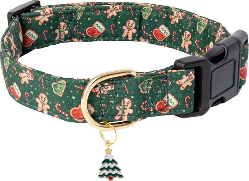 Vista 13 de Faygarsle - Collar de algodón para perros, collar de diseñador para hembras, tamaños pequeños, medianos y grande, diseño de flores con dijes de Beige