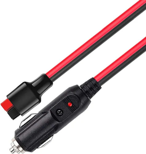 Vista 2 de Enchufe para encendedor de cigarrillos de automóvil con fusible interno de 15 amperios, adaptador de cable de extensión 14AWG compatible