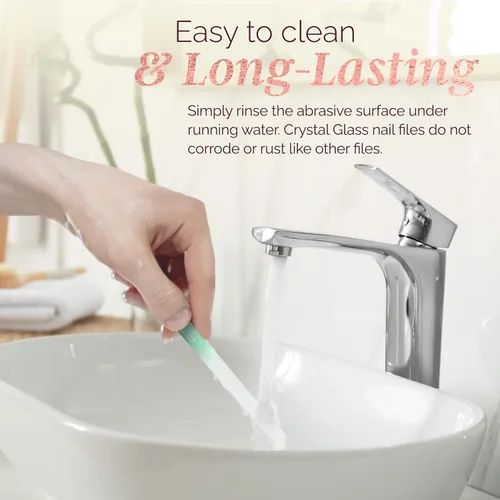 Vista 5 de ClassyLady - Lima de uñas de cristal, lima de uñas de vidrio con estuche para el cuidado profesional de las uñas con estuche