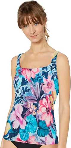 Vista 8 de Maxine of Hollywood Womens Scoop Neck Tankini Swimsuit Top Multi/ Flores Flotantes