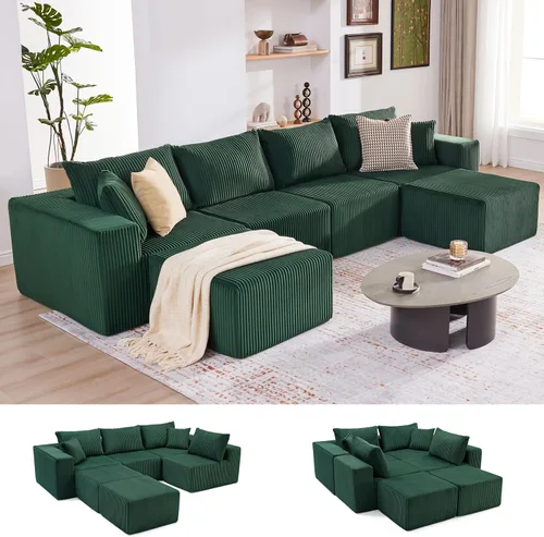 Vista 12 de Sofá seccional modular de 108", sofá seccional Cloud con asiento profundo, sofá modular moderno en forma de L con chaise, sofás tapizados sin Beige