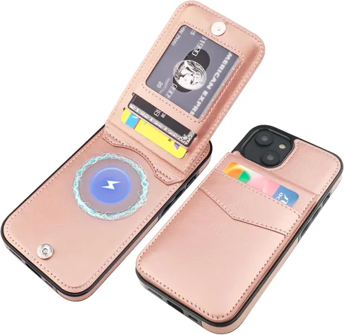 Vista 12 de KIHUWEY Compatible con iPhone 14 Funda Cartera con Soporte para Tarjeta de Crédito, Flip Cuero Premium Cierre Magnético Soporte Funda Protectora