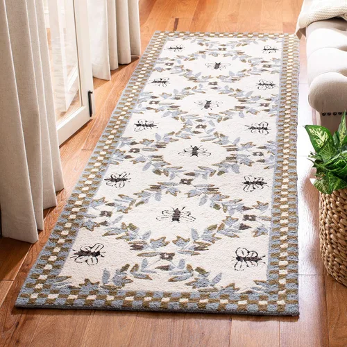 Vista 18 de SAFAVIEH Chelsea Collection - Alfombra decorativa de 1 pies 8 pulgadas x 2 pies 6 pulgadas, color negro, lana de campo francesa enganchada a mano