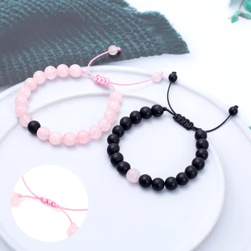 Vista 4 de Pulseras para parejas para él y ella a juego para parejas