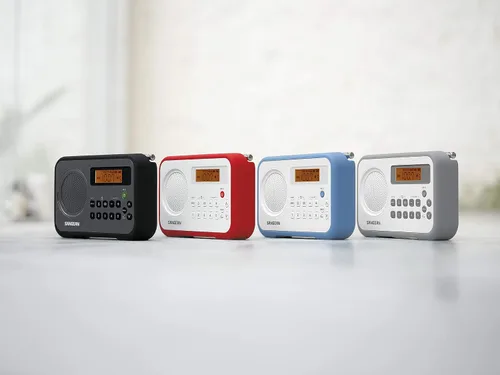 Vista 6 de Sangean PR-D18BK Radio digital portátil AM/FM/con parachoques protector (gris/negro) negro/gris