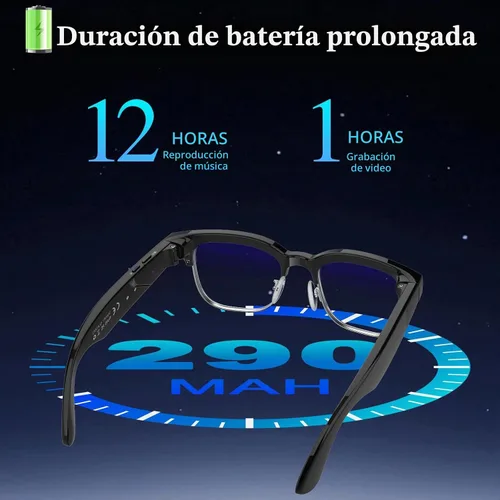 Vista 7 de Lentes inteligentes AI con cámara, lentes de cámara Bluetooth antivibración de 8 MP, grabación de video de 1080P, reducción de ruido de doble