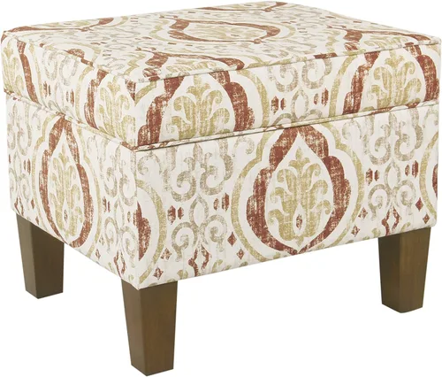 Vista 15 de Homepop Decoración para el hogar K7646-A862 Otomana de almacenamiento rectangular moderna tapizada Otomana con tapa con bisagras