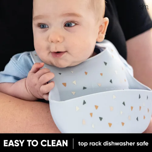 Vista 5 de Simple Modern Babero de silicona Babero de comida para niños pequeños Lavanda (Lavender Mist)