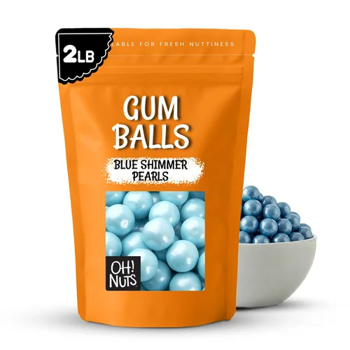 Vista 13 de Bolas de chicle para bufé de dulces y recuerdos de fiesta, 2 libras saborizadas de 1 pulgada, bolas de chicle de boda - Oh! Nuts
