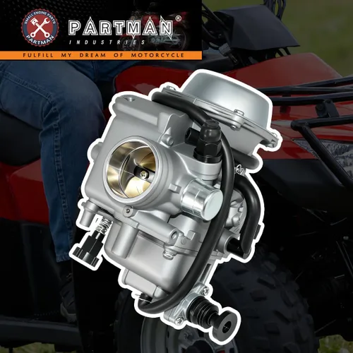 Vista 5 de Partman Carburador TRX350 apto para Honda Rancher 350 TRX350ES TRX350FE TRX350FMTE TRX350TM 2000-2006 Carb con válvula de gasolina válvula Petcock