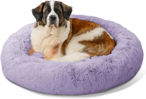 Vista 71 de Best Friends by Sheri - The Original Calming Donut - Cama calmante en forma de dona para perros y gatos - Pelo largo, azul bebé, M, 30 x 30 pulgadas