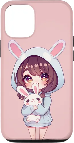 Vista 26 de Anime Girl With Bunny Kawaii Easter Japanese Otaku Girl Case for iPhone 16