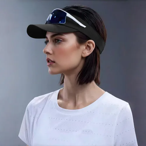 Vista 7 de Visera deportiva con ranuras para gafas, visera atlética ajustable para correr, golf, tenis, pesca.