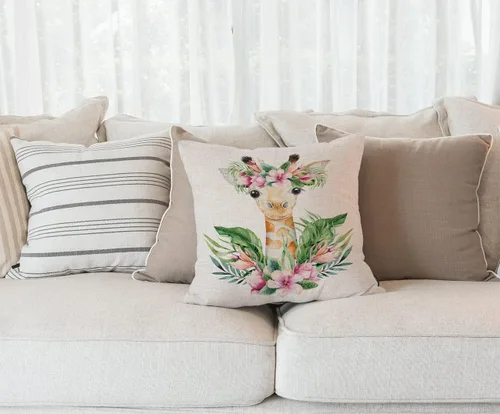 Vista 30 de Solekla Funda de almohada cuadrada de lino y algodón con flores blancas y negras, funda de cojín decorativa para sofá de 18 x 18 pulgadas Sl157