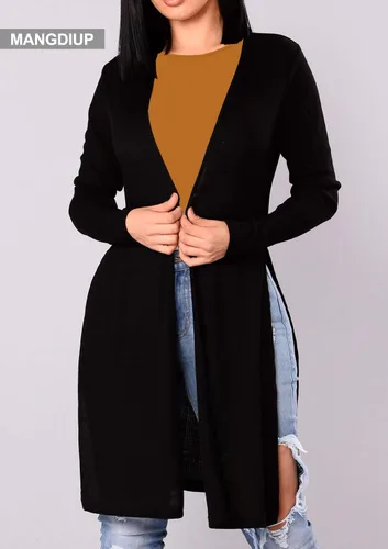Vista 4 de Mono de Cuello Redondo de Manga Larga Elástico para Mujer Camello