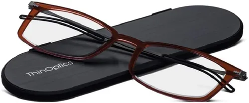 Vista 3 de ThinOptics - Gafas de Lectura Funda regular/rectángulo rojo