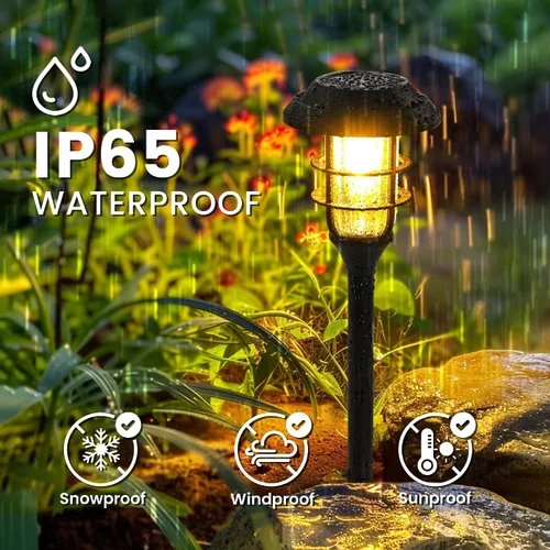 Vista 8 de SOLPEX Luces solares para caminos, impermeables, para exteriores, color Blanco cálido