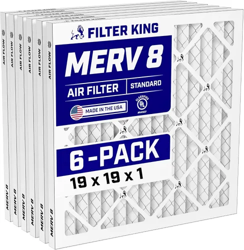 Vista 317 de Filter King Filtro de aire 6x12.25x1 Paquete de 6 Filtros plisados MERV 8 HVAC para horno A/C HECHO EN EE. UU. Tamaño real: 6 x 12.25 x .75
