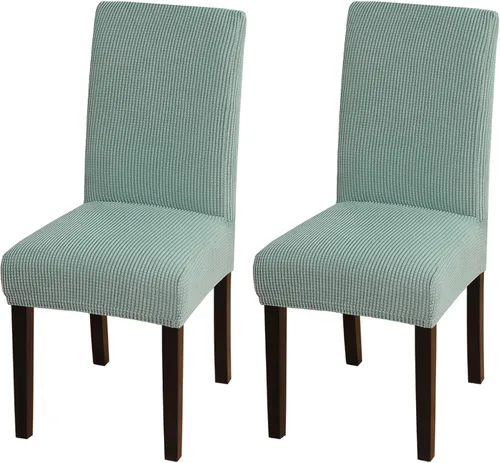 Vista 54 de Turquoize - Juego de 2 fundas elásticas para sillas de comedor, fundas lavables removibles para sillas de comedor, fundas de asiento para sillas