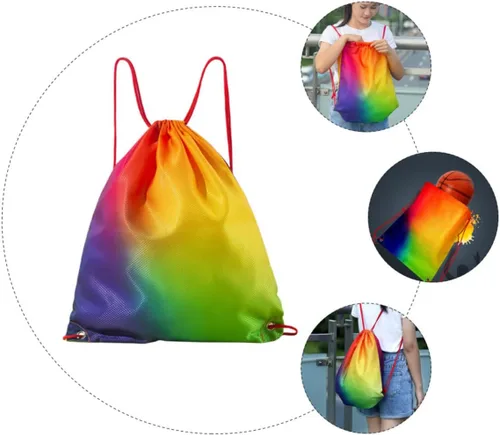 Vista 2 de 3 uds. Mochila seca con cordón para niños, mochila deportiva para hombre, Viajera para mujer, bolsa de gimnasio para hombres, bolsa de gimnasio