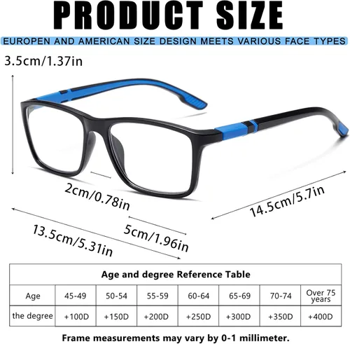 Vista 2 de Viseng Gafas de lectura con bloqueo de luz azul para mujeres y hombres con filtro antideslumbrante (2 unidades, 1.5 unidades)