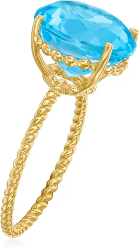 Vista 3 de Ross-Simons Gemstone Twist Rope Ring in 14kt Yellow Gold