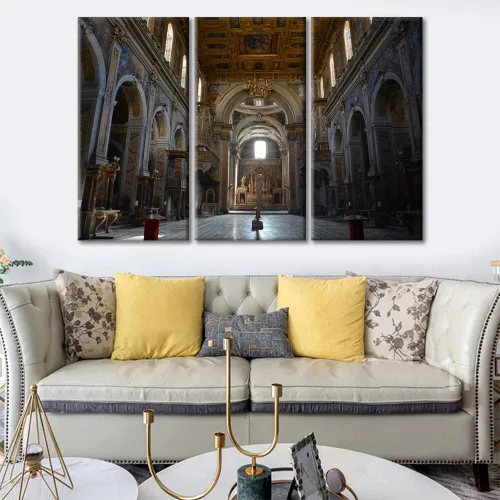 Vista 3 de TUMOVO Decoración de pared de iglesia cristiana de 3 paneles, imágenes de la resurrección de Jesús para sala de estar, dormitorio, cocina
