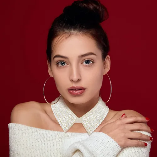 Vista 4 de Collar de perlas de 2 piezas para mujeres y niñas, collar falso desmontable con cuentas de perlas simuladas, collar Dickey