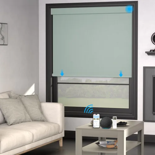 Vista 62 de MYshade Persianas enrollables personalizadas para ventana, persianas enrollables para ventanas con cable, bloqueo solar, protección de privacidad