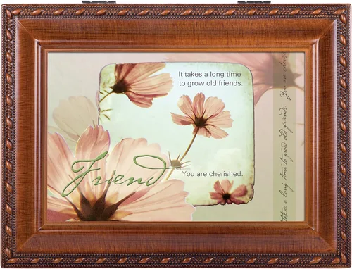 Vista 3 de Cottage Garden Old Friends Friendship - Joyero de madera sintética con diseño de grano de madera