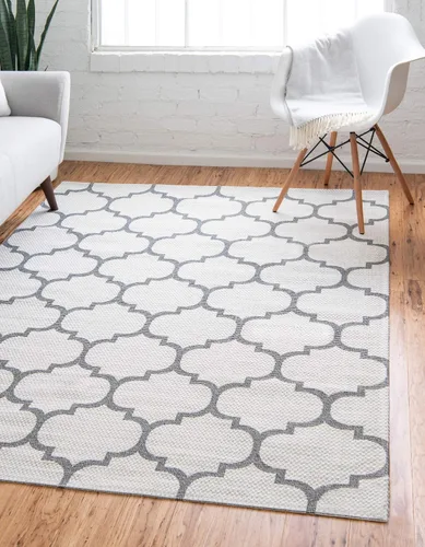 Vista 9 de Unique Loom Decatur Collection Trellis - Alfombra geométrica y moderna (2 pies 2 pulgadas x 3 pies 0 pulgadas, rectangular, gris oscuro/marfil)