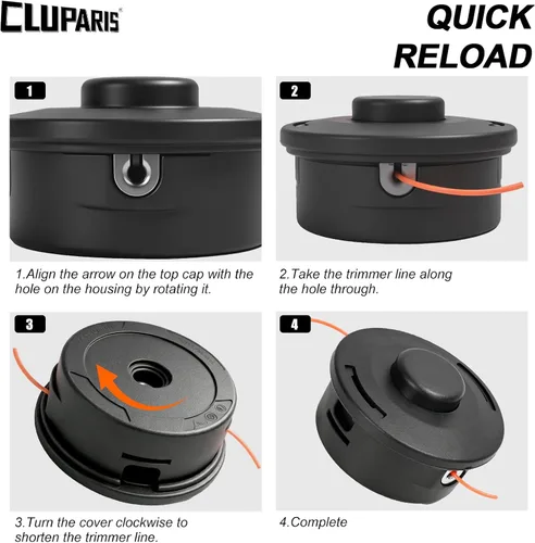 Vista 5 de Cluparis Cabezal recortador de 0.394 in x 1.0 L apto para Stihl FS56RC FS90R FS55 FS55R KM55 FS56 FS70 FS80R FS80R FS85 FS90 FS100RX FS120 FS130