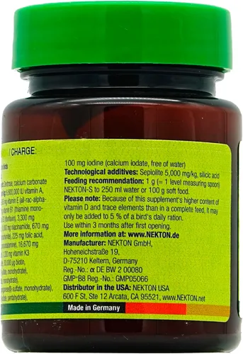 Vista 3 de Nekton -S Multi-Vitamina para Aves, 35gm, (1.23 onzas)
