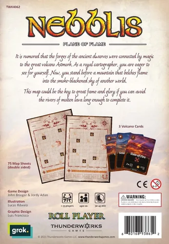 Vista 2 de Cartógrafos: Map Pack 1, Nebblis Expansión para el galardonado juego de dibujo de mapas Juego de mesa de estrategia Flip and Write Fantasy