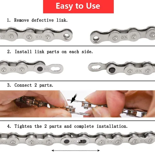 Vista 7 de Herramienta de cadena de bicicleta, kit de herramientas de reparación de cadena de bicicleta, juego de herramientas de alicates para bicicleta con 5